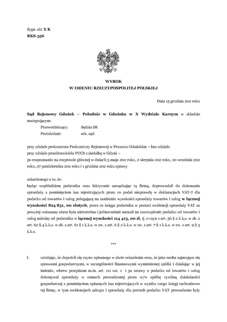 Sukces w sprawie karno-skarbowej - wyrok
